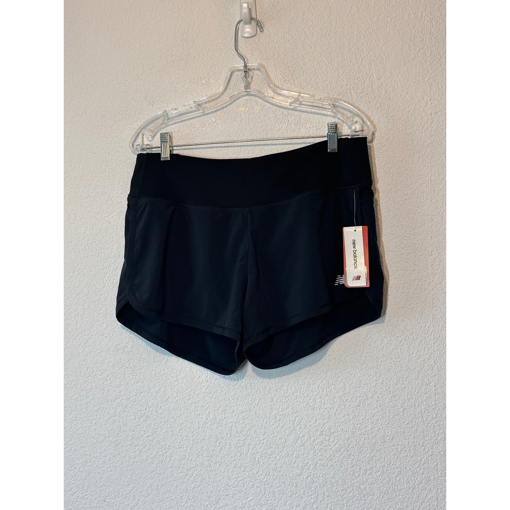 New Balance 3" Impact Run Shorts Womens Large Black NB Dry Athletic Running NWT